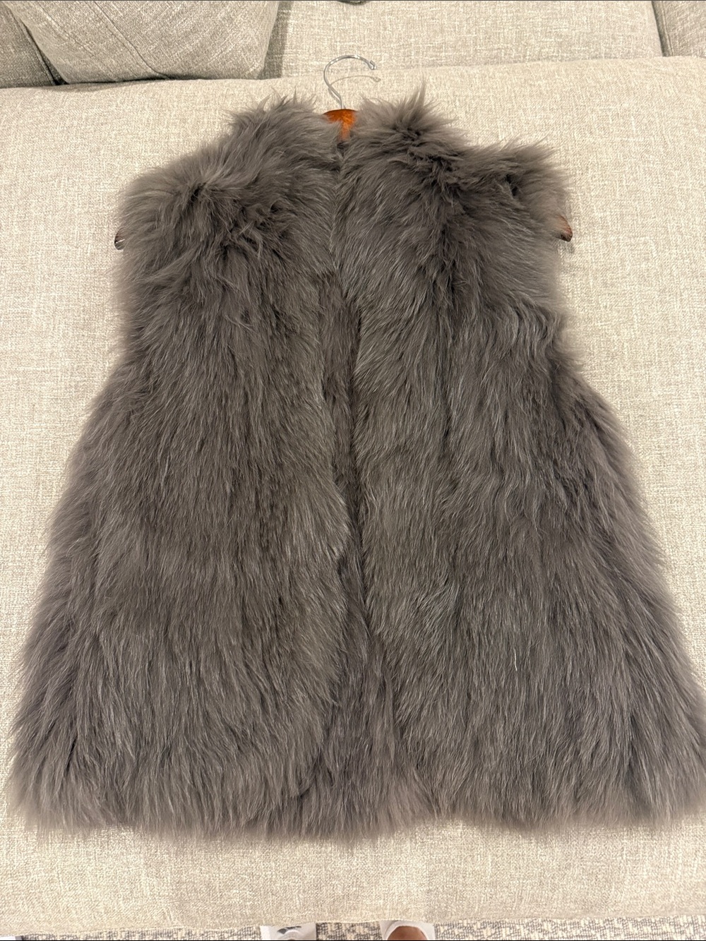 Theory Woman’s Gray Faux Fur Vest